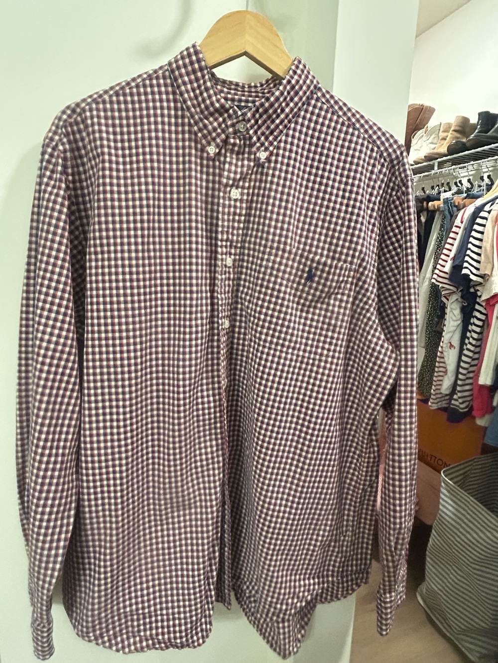 Polo by Ralph Lauren Burgundy Gingham Button-Down Shirt